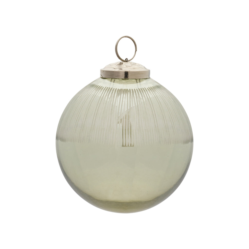 Ribbed Glass Ball Ornament (Set of 12)