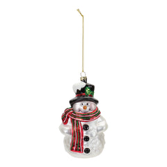 Glittered Glass Snowman Ornament (Set of 6)