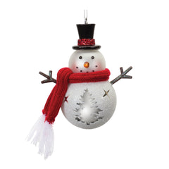 Glittered Glass Snowman Ornament (Set of 6)