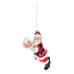 Glass Santa with Gingerbread Ornament (Set of 6)