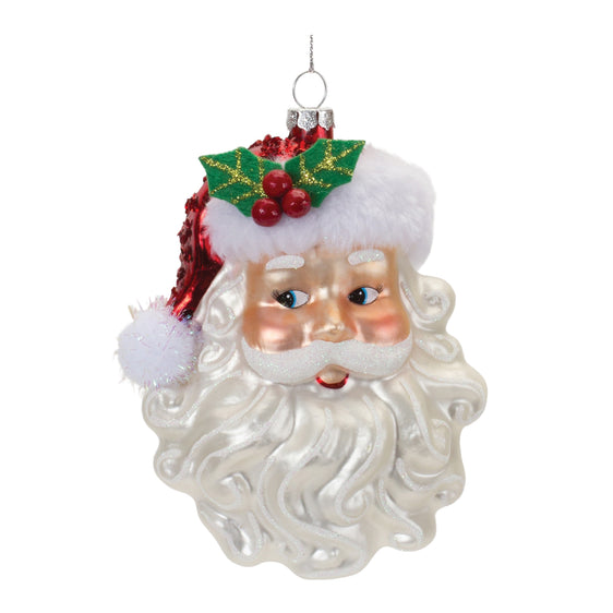 Glittered-Glass-Santa-Ornament-(Set-of-6)-Ornaments