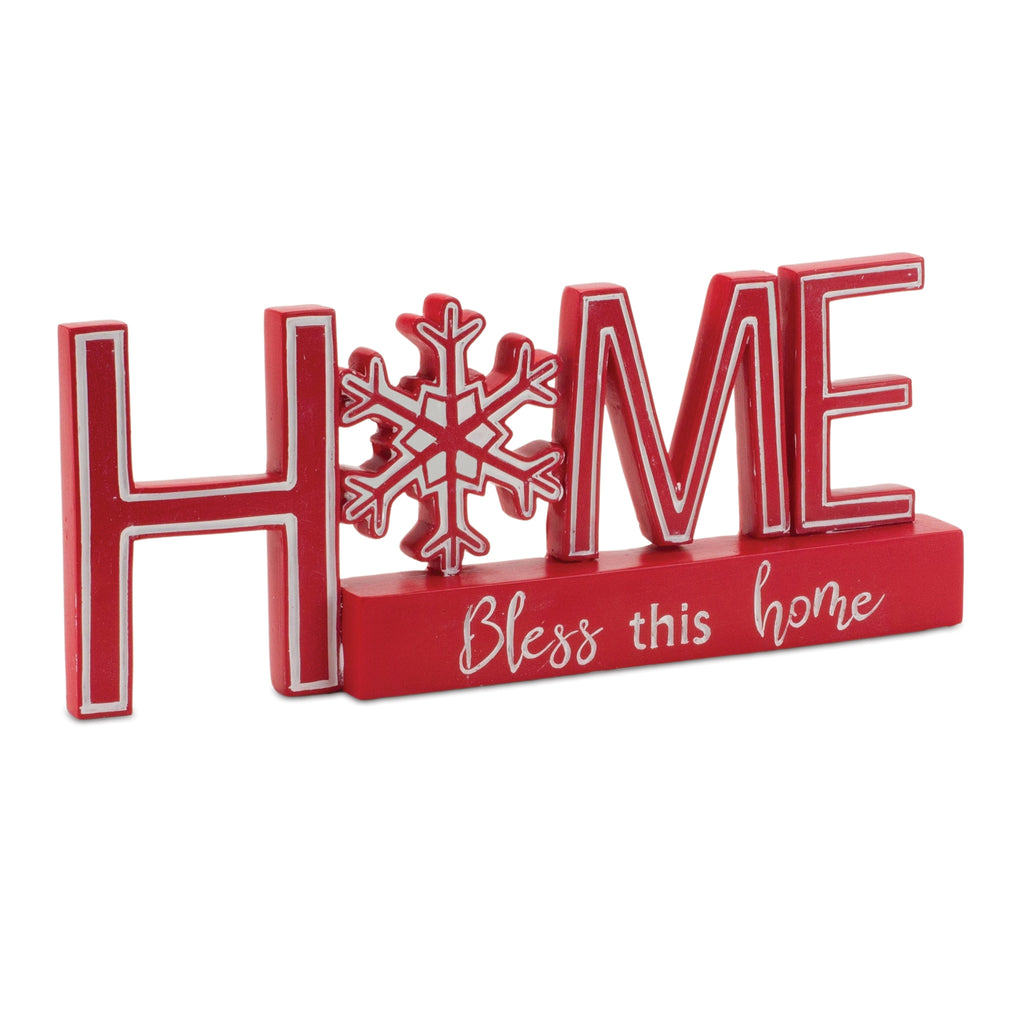 Snowflake Bless This Home Tabletop Sign 12.5"