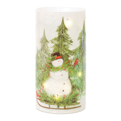 Glass-Snowman-Candle-Holder-(Set-of-2)-Decor