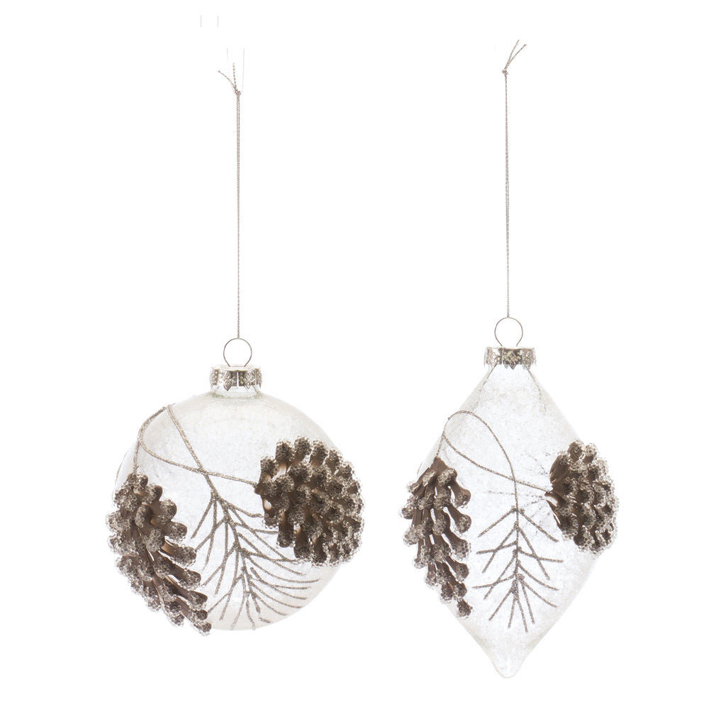 Beaded Glass Pinecone Ornament (Set of 6)