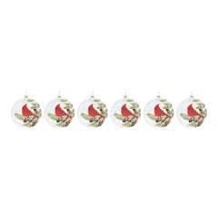Glass Cardinal Bird Ball Ornament (Set of 6)