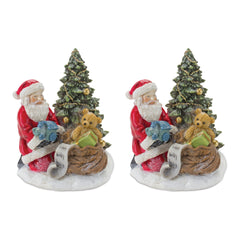 Santa and Christmas Tree Figurine (Set of 2)