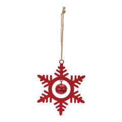 Metal Snowflake with Bell Ornament (Set of 12)
