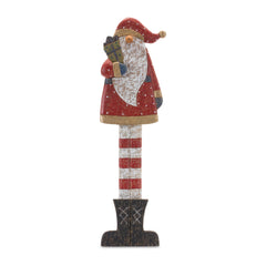 Tall Wooden Santa with Presents 30"