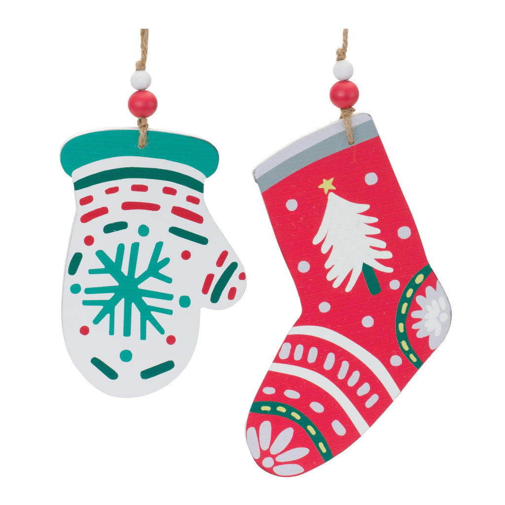 Wood-Mitten-and-Stocking-Ornaments-(Set-of-12)-Ornaments
