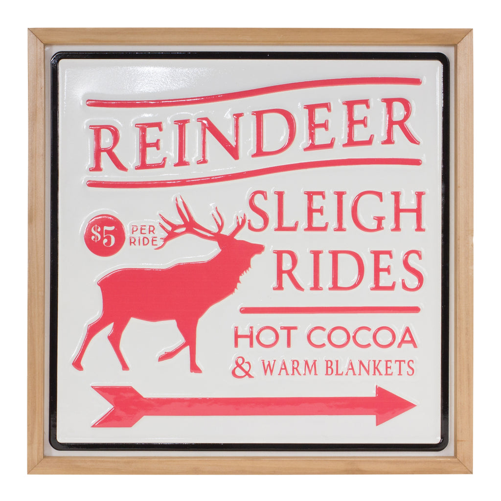 Reindeer Rides Wall Sign 15.5"