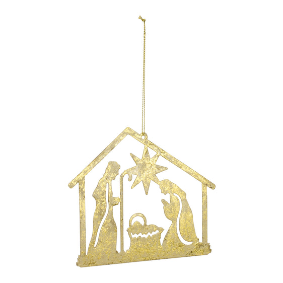 Metal Holy Family Cut Out Ornament, Set of 12