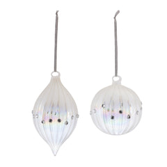 Irredescent Jeweled Glass Ornament (Set of 6)