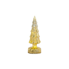 LED Lighted Mercury Glass Holiday Tree Décor, Set of 3