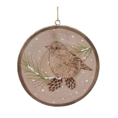 Wood Bird Tree Disc Ornament (Set of 12)