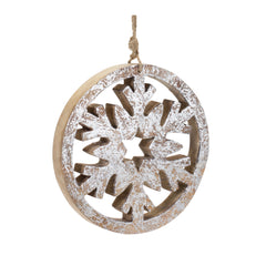 Wood Cut Out Snowflake Ornament (Set of 12)