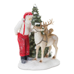 Santa-with-Woodland-Animals-Figurine-(Set-of-2)-Decor