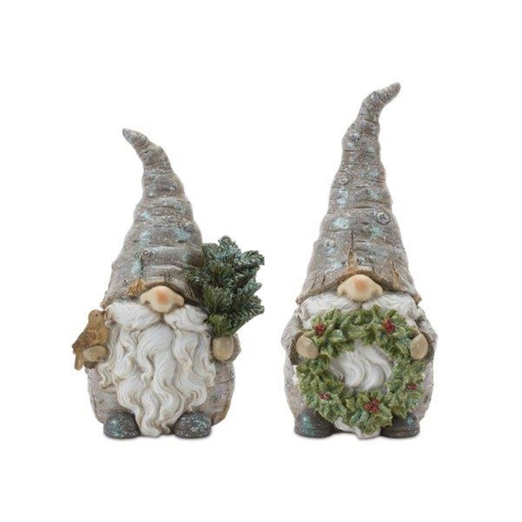 Pine-Tree-Trunk-Gnome-with-Wreath-Accent-(Set-of-2)-Decor