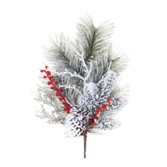 Snowy-Pine-w/Berry-Spray-(Set-of-2)-Faux-Florals