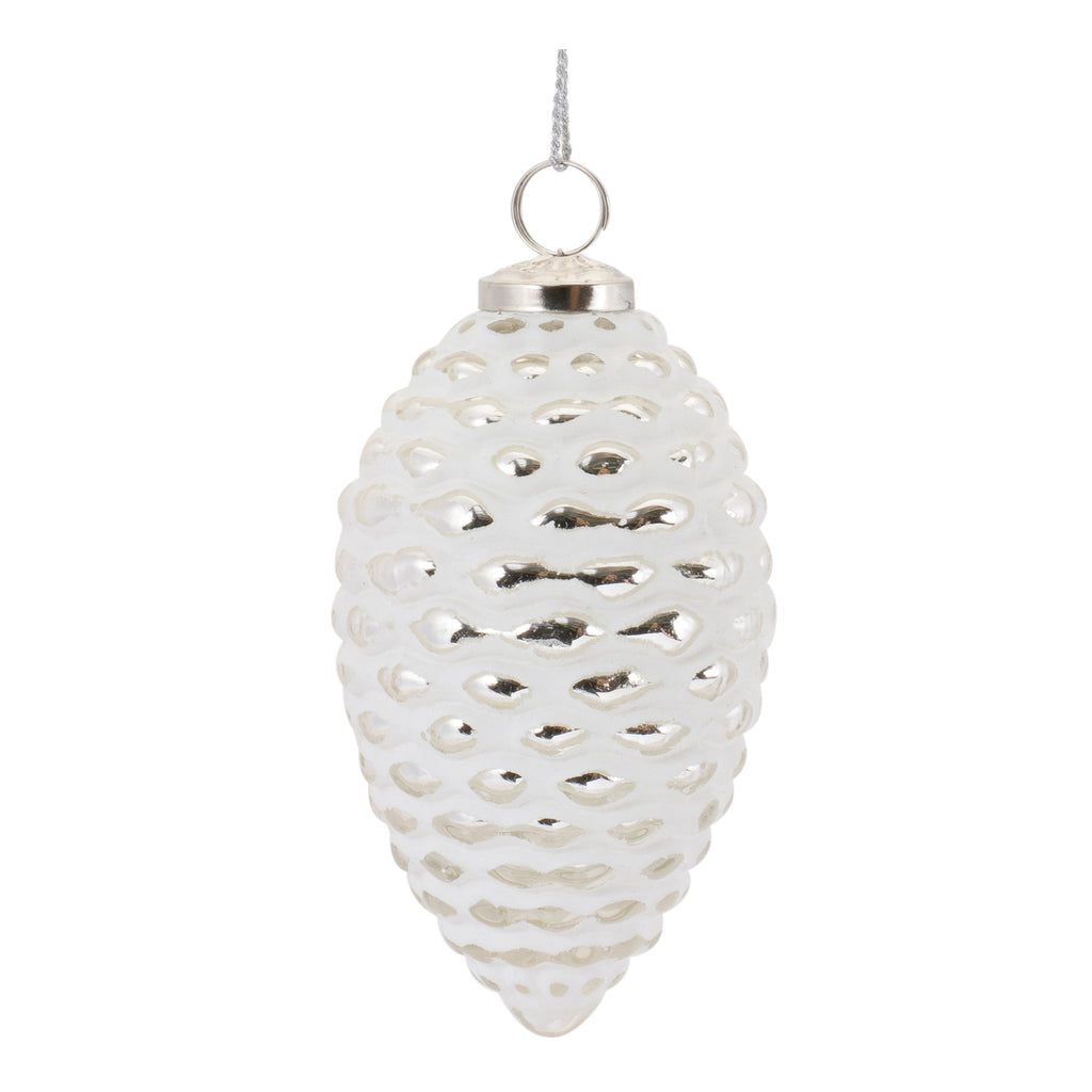 Frosted-Glass-Pinecone-Ornament-(Set-of-4)-Ornaments