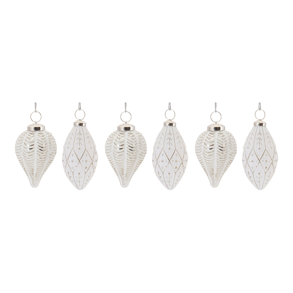 Frosted Glass Onion Ornament (Set of 6)