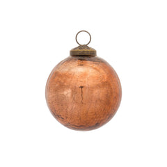 Copper Crackle Glass Ornament (Set of 6)
