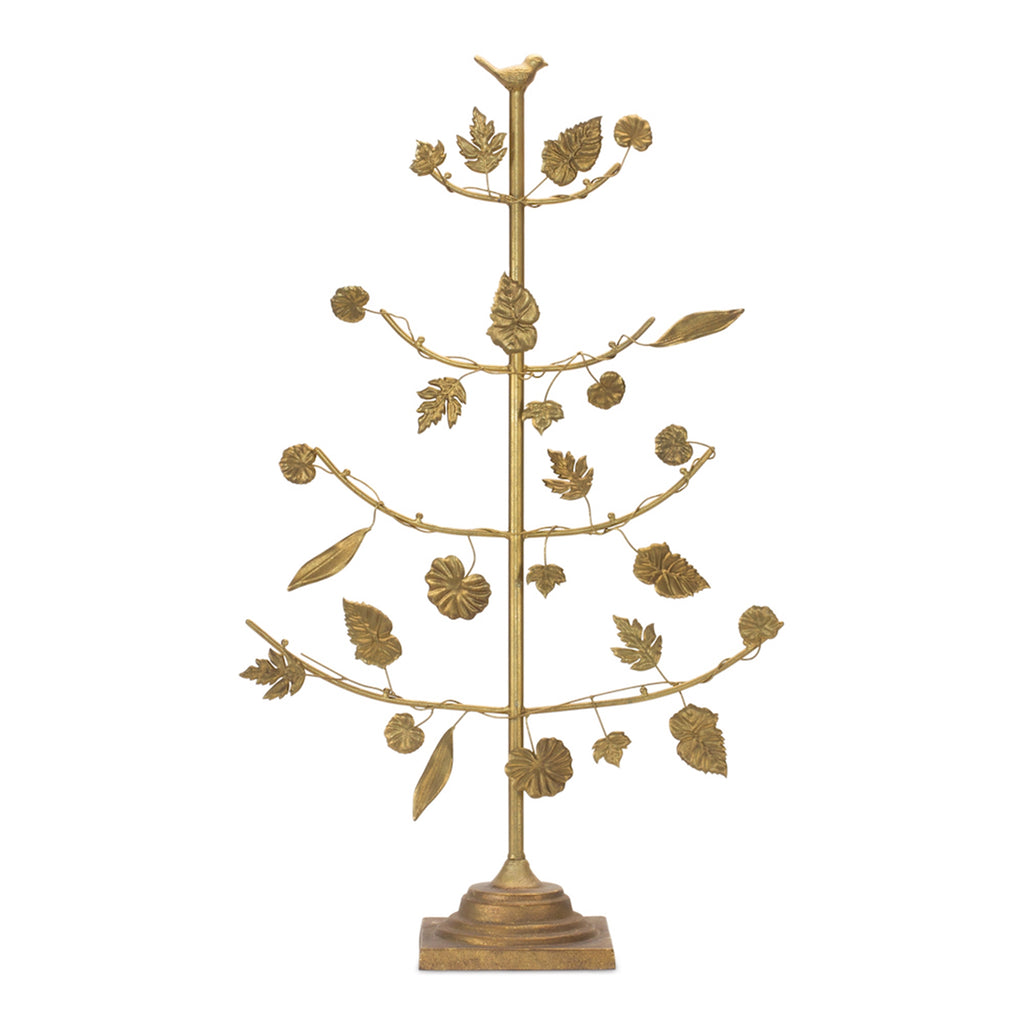 Gold Metal Tree with Leaves Display 36.5"