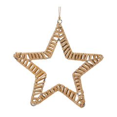 Woven Rattan Star and Tree Ornament (Set of 12)