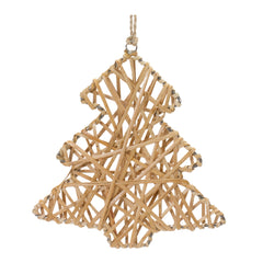 Woven Rattan Star and Tree Ornament (Set of 12)
