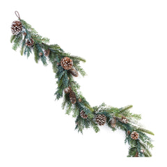 Flocked-Pine-Cone-Garland-(Set-of-2)-Faux-Florals