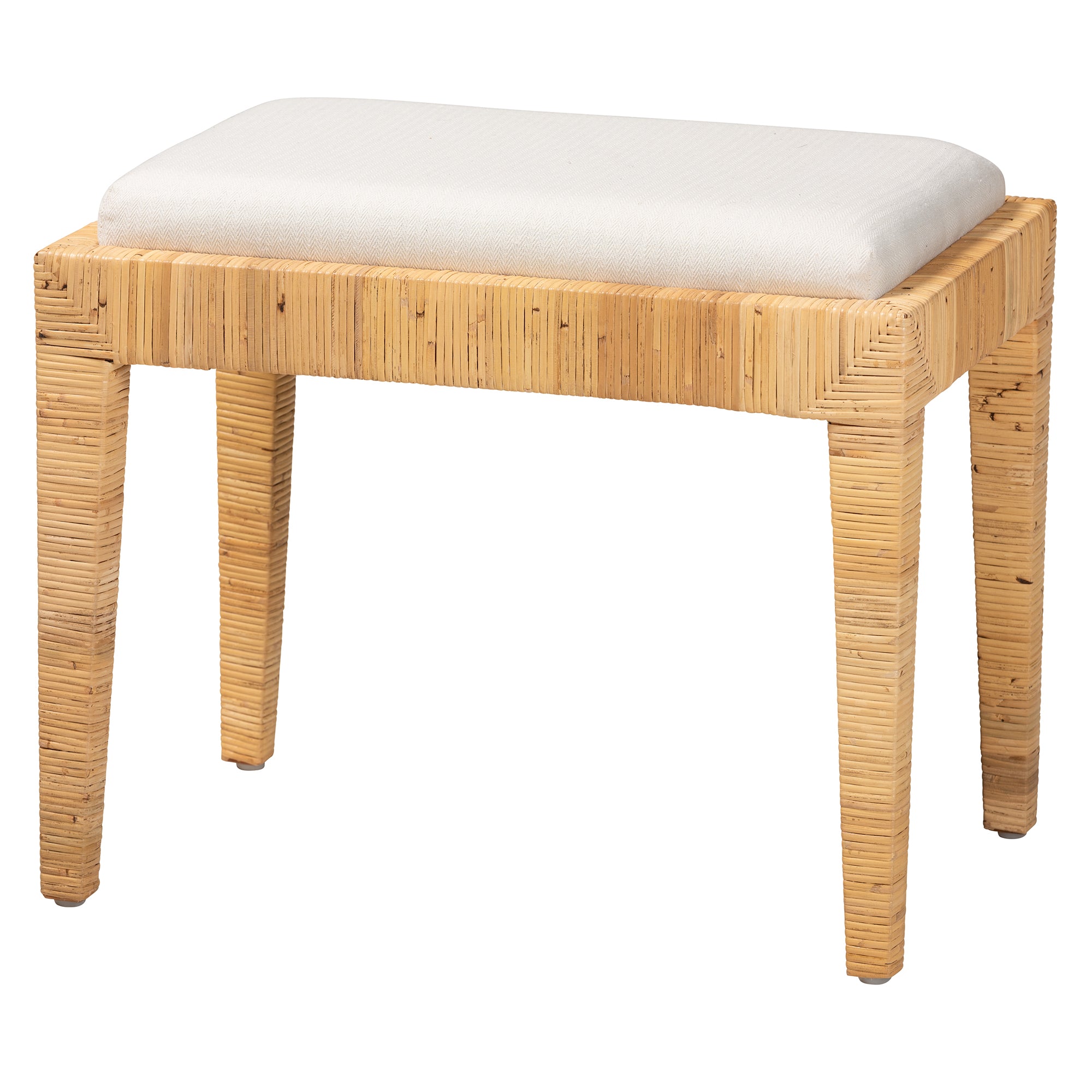 Barry Rattan and Mahogany Wood Ottoman