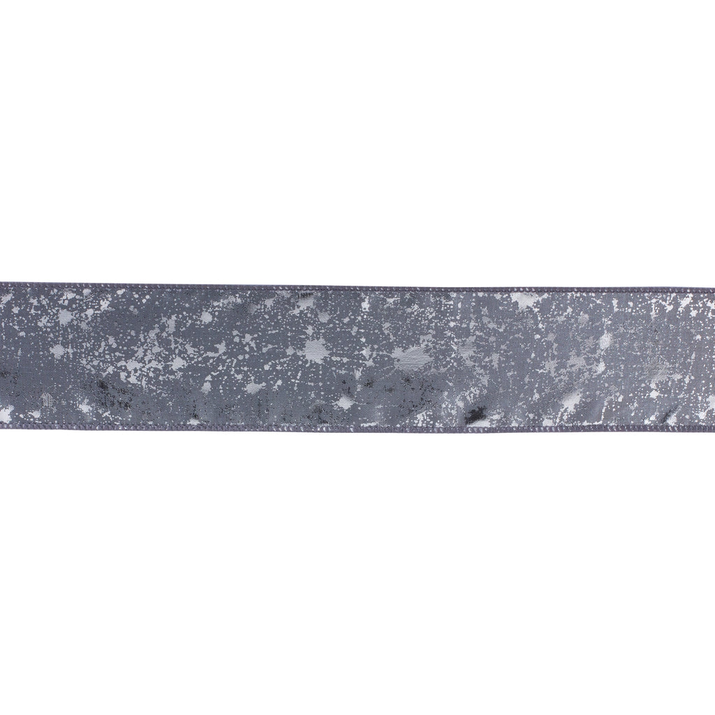 2.5" Distressed Grey Polyester Ribbon (Set of 2)