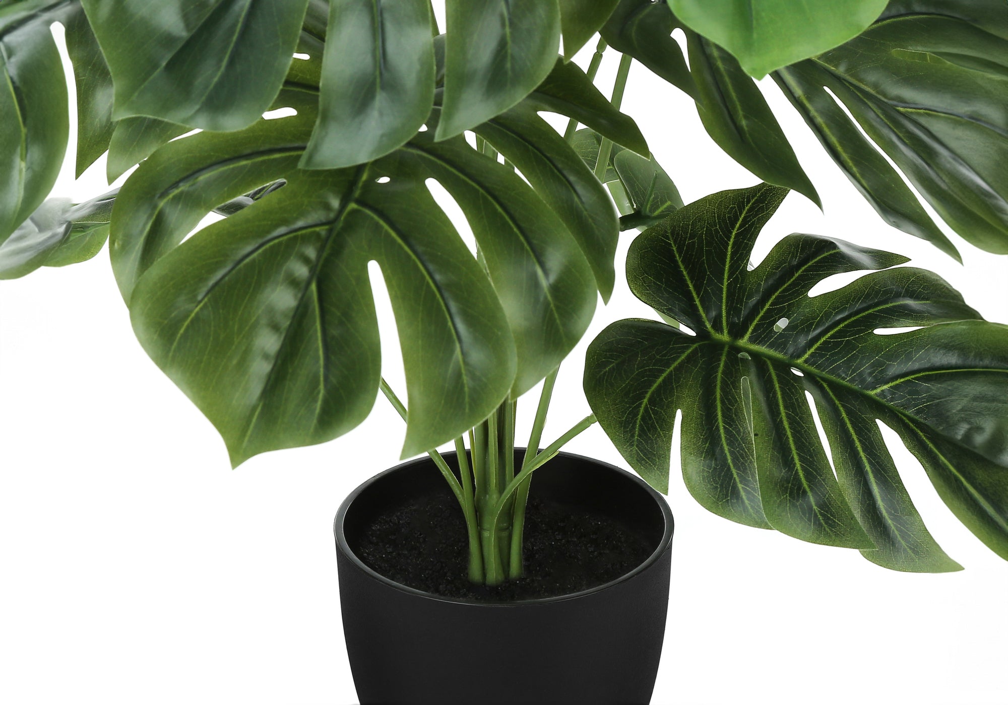 24" Tall Artificial Monstera Plant with Black Pot