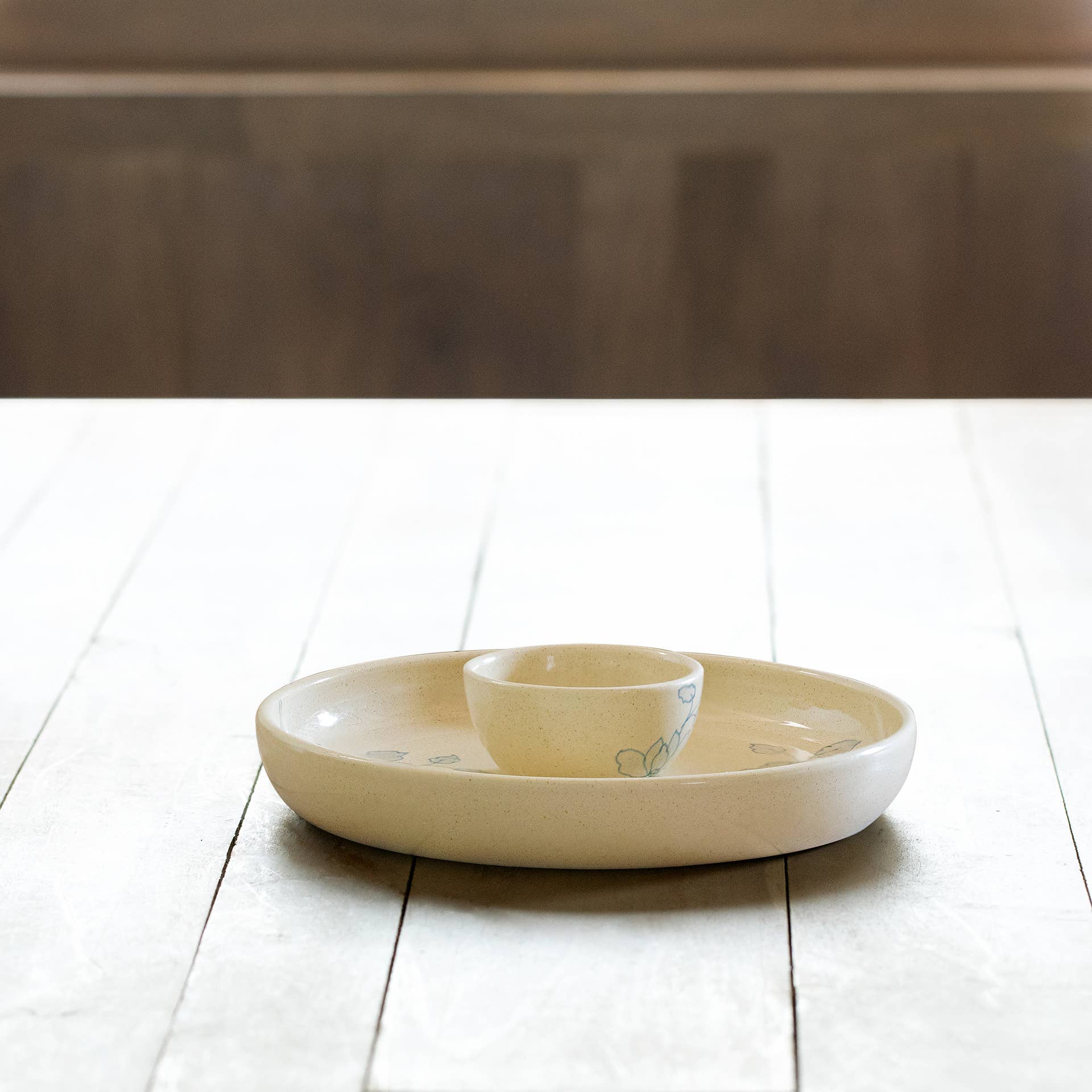 Handcrafted Ceramic Chip and Dip Bowl