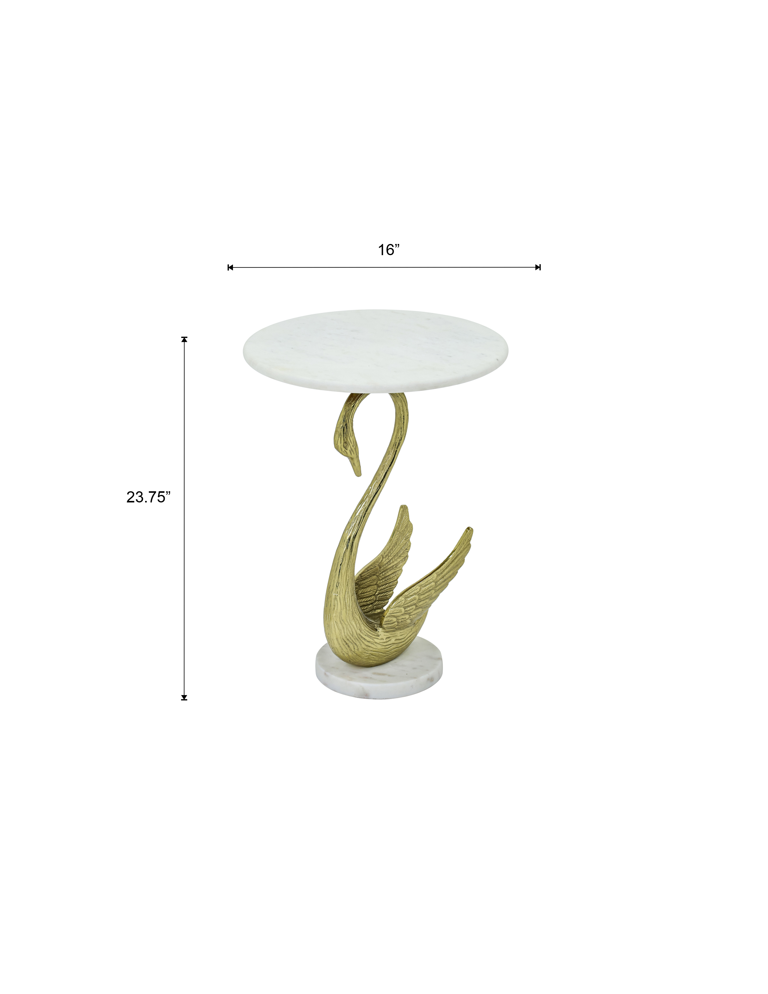 Swan Side Table with Marble Top