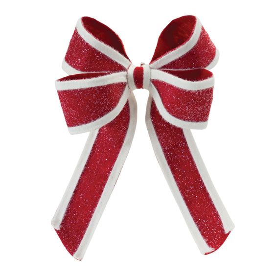 Glittered-Holiday-Bow-(set-of-2)-Red-decorative