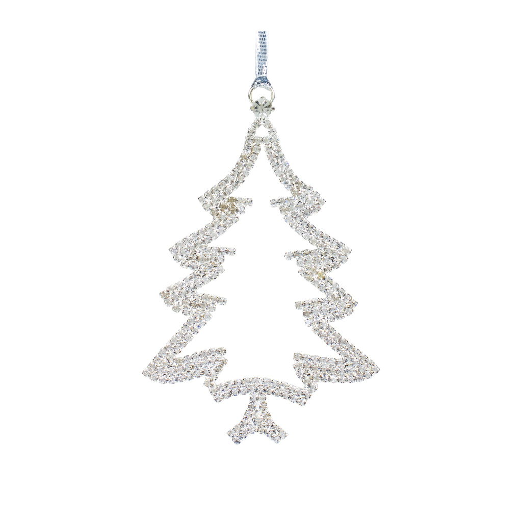 Silver Jeweled Tree Snowflake Ornament (Set of 12)