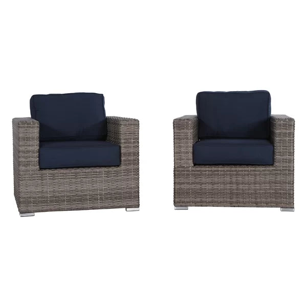 Wicker Outdoor Club Chair, Set of 2