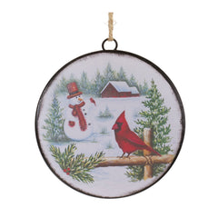 Woodland Snowman Disc Ornament (Set of 12)