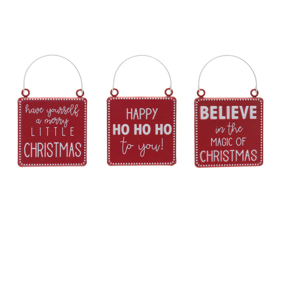 Holiday Sentiment Ornament, Set of 6