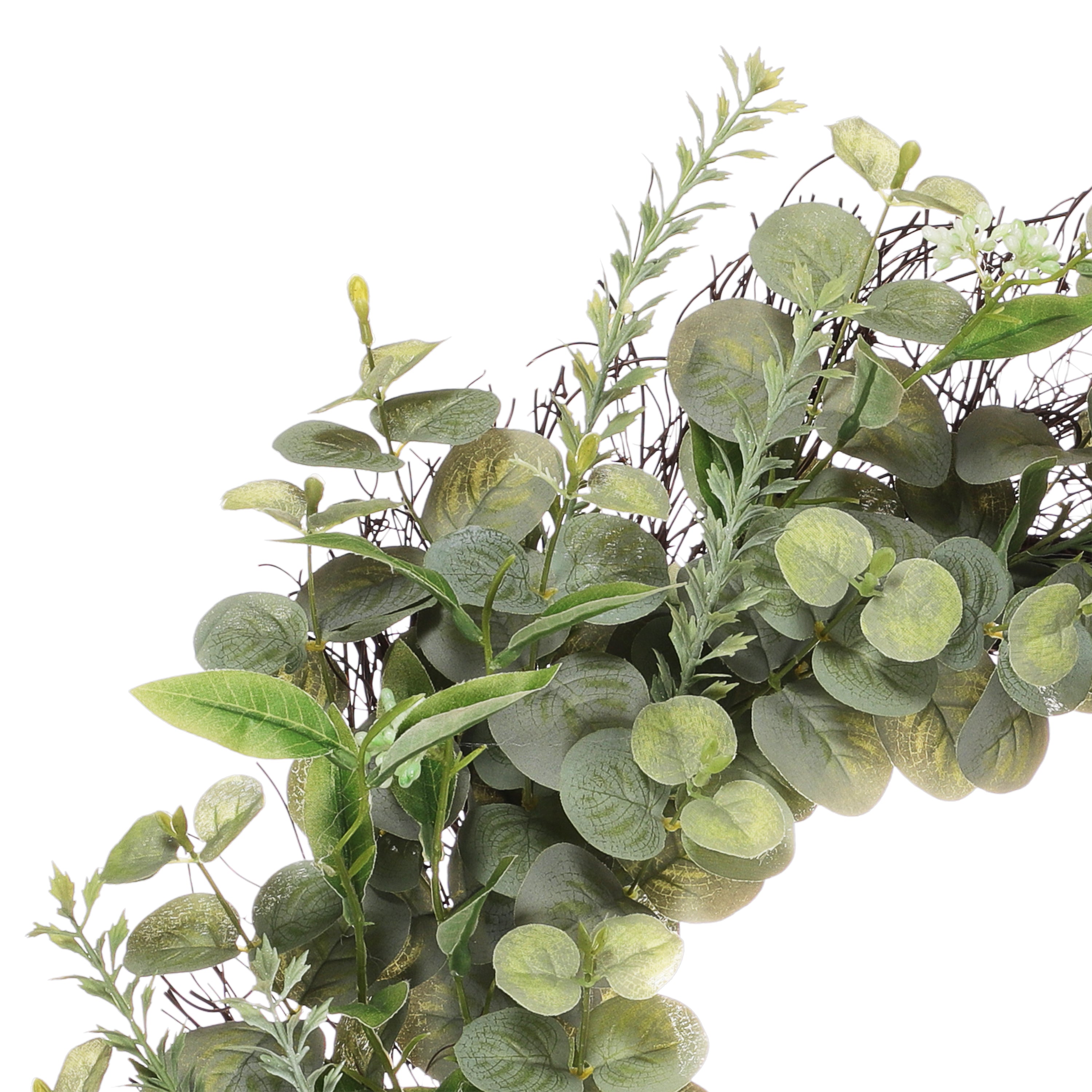 24" Artificial Eucalyptus  Spring Wreath With Green Leaves