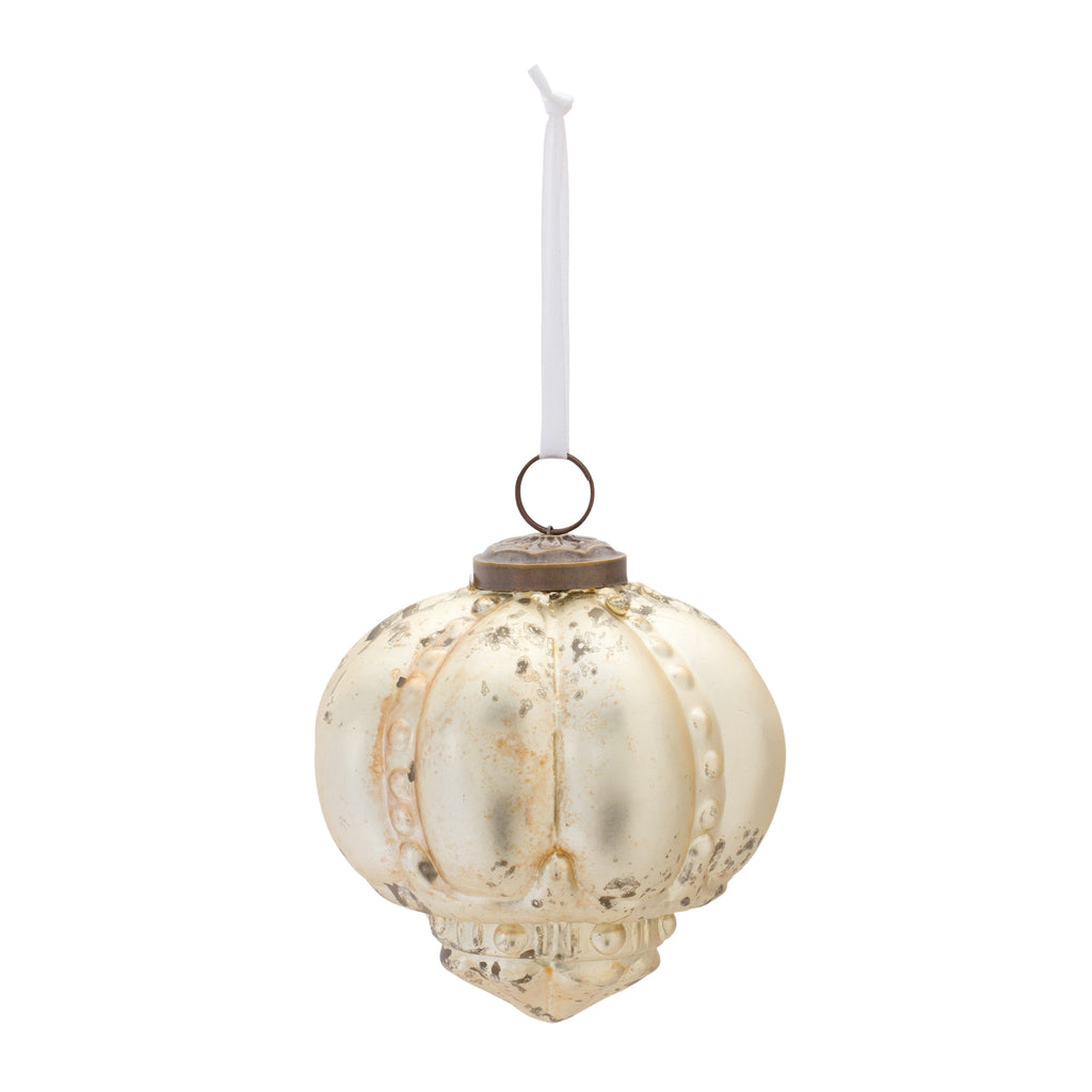 Distressed Gold Glass Ornament (Set of 6)