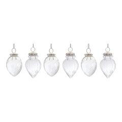 Etched Glass Teardrop Ornament (Set of 6)