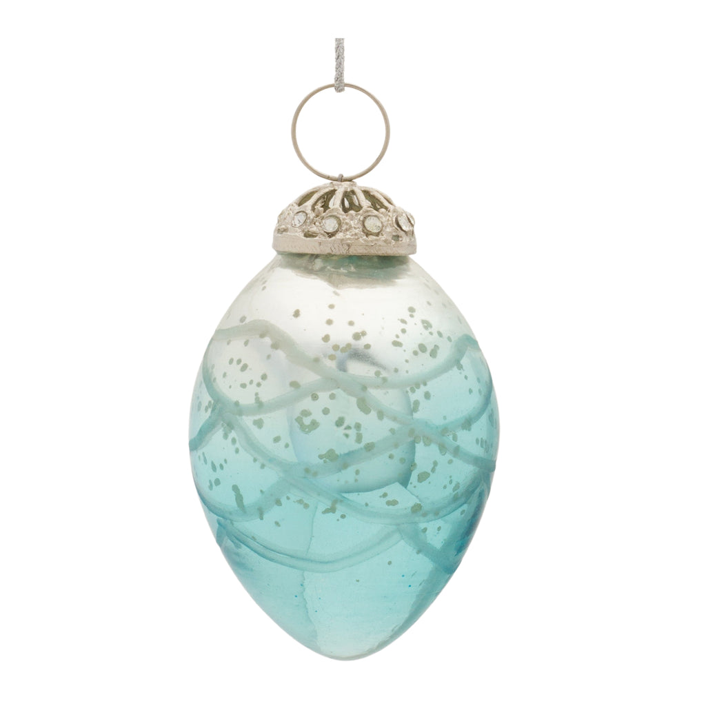 Blue Ombre Glass Drop Ornament (Set of 6)