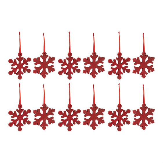 Fir Wood Snowflake Ornament, Set of 12