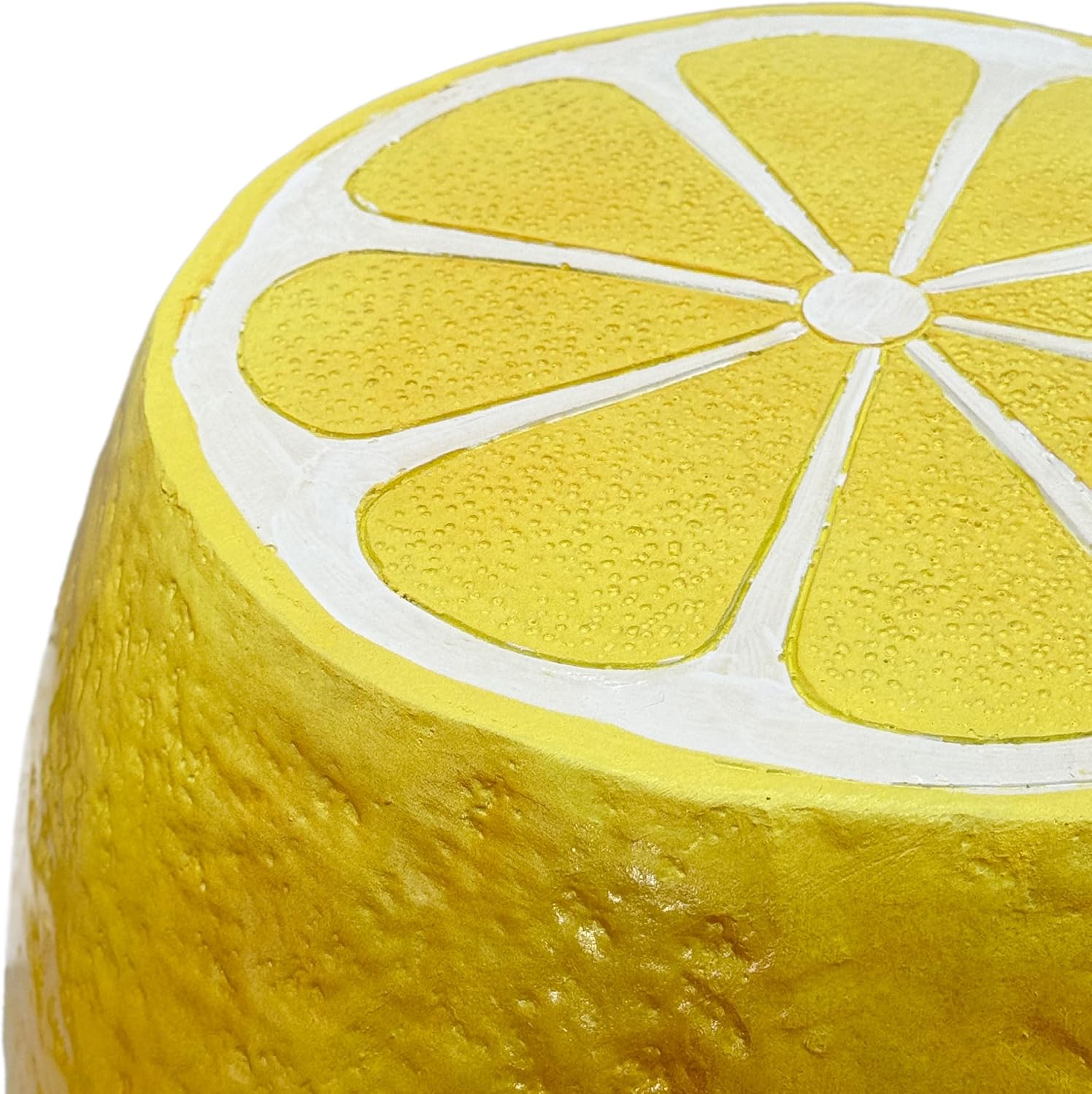 14" Yellow Lemon Resin Garden Stool