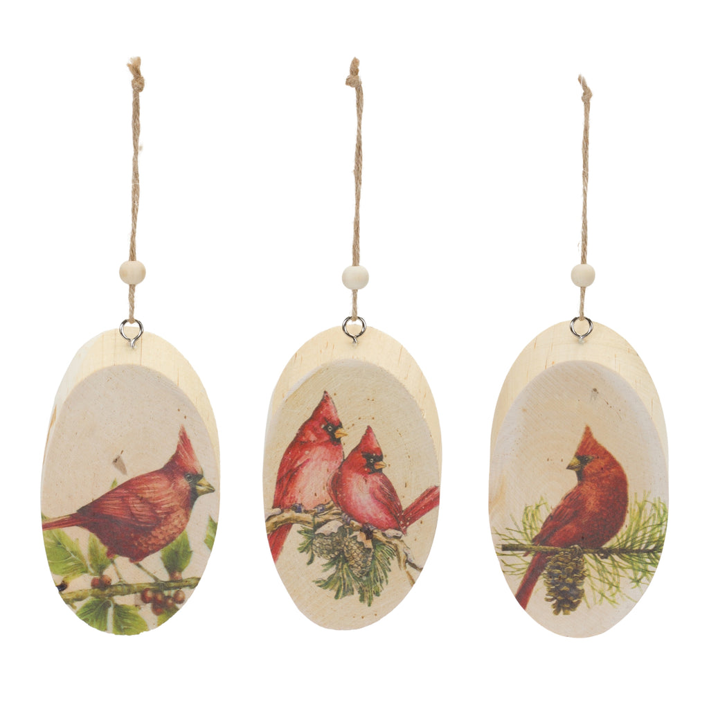 Wood-Cardinal-Bird-Tree-Disc-Ornament-(Set-of-24)-Ornaments