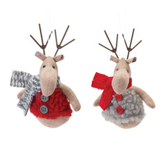 Plush-Deer-with-Sweater-Ornament-(Set-of-12)-Ornaments