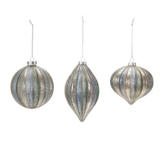 Ribbed Glass Ornament (Set of 6)