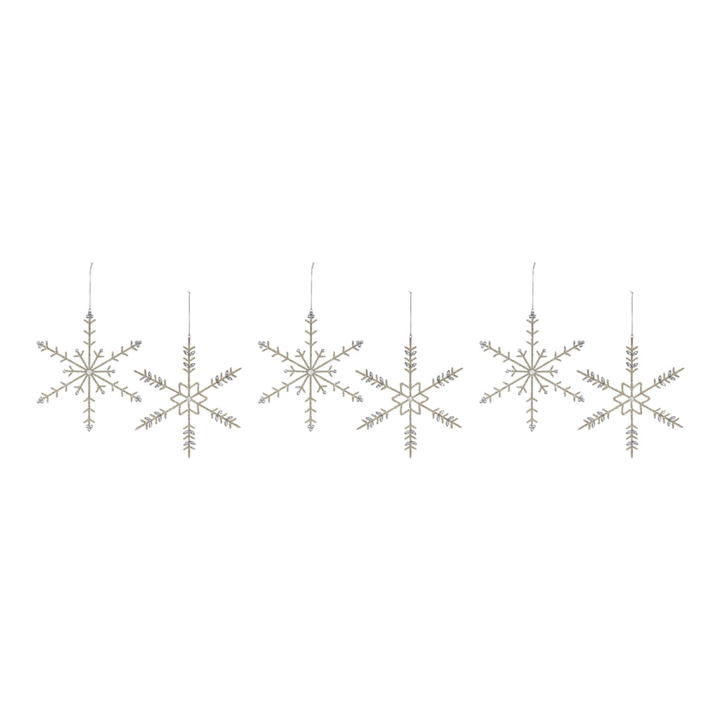 Jeweled Metal Snowflake Ornament (Set of 6)