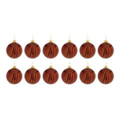 Amber Glass Ball Ornament (Set of 12)